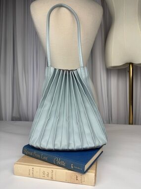 A New Day Pleated Shoulder Bag in Light Blue